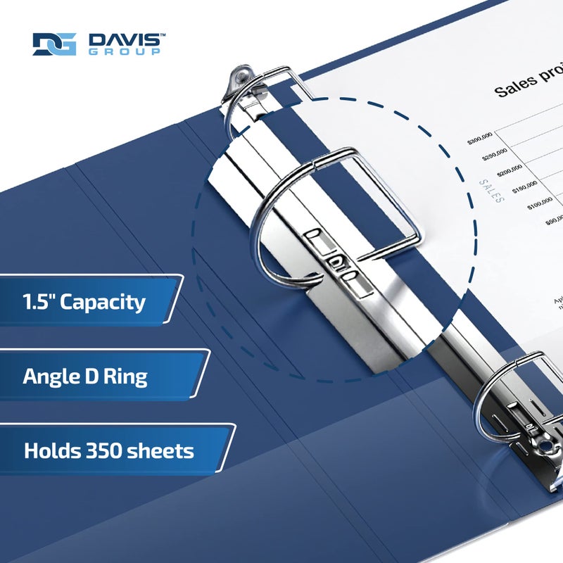 Davis Group Premium Economy 6-Pack 3-Ring Binders for School or Office, D-Ring Binders, 1.5 Inch, Royal Blue - Image 2